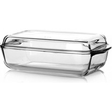 Turuncu Dikdörtgen Kapaklı Cam Saklama Kabı 59010