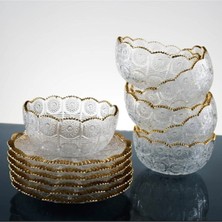 6 Kişilik 12 Parça Gold Detaylı Çerez Takımı, Şık ve Zarif Tasarım