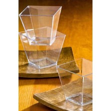 Turuncu Prizma Kübik Kase, Tatlı, Meze ve Salata Için 25'li, 200CC