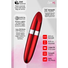 LoveXO Ruj Tasarımlı Özel Mini Bullet Vibratör Kırmızı - Klitoris Uyarıcı