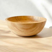 Doğal Bambu 20 cm Derin Salata ve Meyve Kasesi, Şık ve Kullanışlı Tasarım
