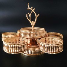 Aynalı 6'lı Şık Ikramlık Seti, Lokum, Makaron ve Çerezlikler Için Ideal Seçenek