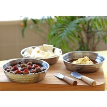 El Işlemeli Çelik Kase Seti, Şık ve Dayanıklı 3'lü Tasarım