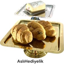 Çok Renkli Kare Gold Ayaklı Sunum Standı, Kek, Pasta, Kurabiye, Tatlı, Ikramlık Için