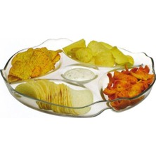 Bölmeli 30 cm Servis Tabağı 2'li Set, Beyaz, Şık ve Pratik Sunum Araçları