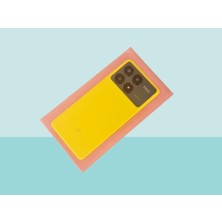 Tkgz - Xiaomi POXO X6 PRO Arka Pil Batarya Kapağı Kapak (FULL KAMERA LENSİ ) SARI