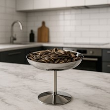 Çelik Ayaklı Çerez ve Tatlı Sunumluk, 11.5 cm Çap, 10.5 cm Boy