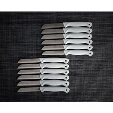 Beyaz Simli Meyve Bıçakları 12'li Set, Şık ve Kullanışlı Mutfak Aksesuarı