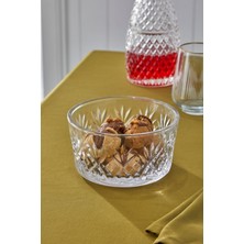 El Yapımı Yıldız Desenli Cam Kase, Beyaz, Şık ve Zarif Dekoratif Parça