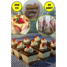 25 Adet Beyaz Kapaksız Kübik Kase, Tatlı, Meze ve Salata Için 200CC