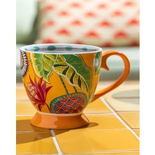 Eotic Wild Yeni Seramik Kupa, Şık ve Renkli Tasarım, Sarı Renkli