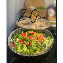 Şık Cam Salata ve Meyve Kasesi, 24 Cm, Beyaz, Zarif ve Kullanışlı Tasarım