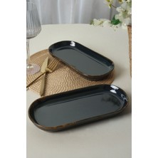 Yeşil Zümrüt Noyan Kayık Tabak 26 Cm, 2'li Set