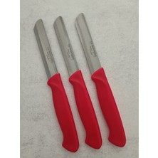 Kırmızı 3'lü Micro Tırtıklı Sebze Doğrama Bıçağı Seti