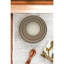 Bej Renkli Yuvarlak Kase 5'li Set, Şık ve Kullanışlı Mutfak Gereçleri