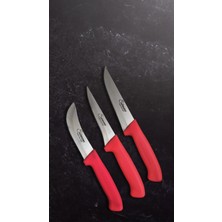 Kırmızı Üçlü Bıçak Seti, Şık ve Kullanışlı Mutfak Gereçleri