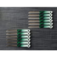 Ebruli Yeşil-Beyaz Meyve ve Sebze Bıçak Seti, 12'li