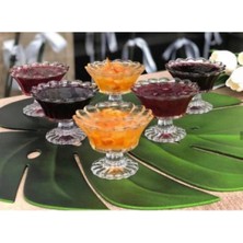 6 Adet Ayaklı Cam Şekerlik ve Çerezlik Takımı, Beyaz, Şık ve Kullanışlı Set