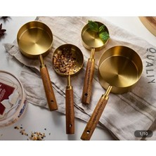 4'lü Ahşap Saplı Ölçü Kaşığı Seti, Şık ve Kullanışlı Ev Gereçleri