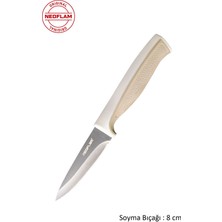 Bej 8 cm Microban Soyma Bıçağı, Pratik ve Hijyenik Mutfak Gereci
