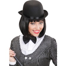 Nessiworld Charlie Chaplin Stil Yetişkin Şapkası – Siyah Melon Parti Şapkası