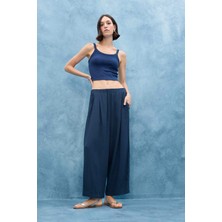 DeFacto Balloon Fit Çift Cepli Normal Bel Crop Keten Karışımlı Pantolon F9960AX25AU