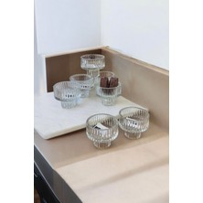 Turuncu 6'lı Cam Origami Mini Sunumluk ve Lokumluk Seti, Şık ve Hafif Tasarım