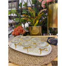 Altın Renkli Ayaklı Lokumluk ve Sunumluk Seti, Şık ve Zarif Tasarım