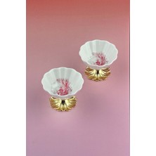 Gül Kurusu Ingiliz 2'li Metal Ayaklı Porselen Lokumluk Seti