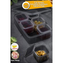 7 Parça Çok Amaçlı Hava Almaz Sızdırmaz Kahvaltılık Sunum Seti Gri