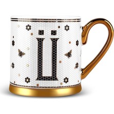 Ü Harfli Siyah 330 ml Kupa, Şık ve Kullanışlı Içecek Kabı