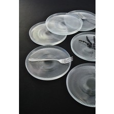 Turuncu Cam Tatlı ve Pasta Tabağı, 6'lı, 16 Cm, Şık ve Kullanışlı Tasarım