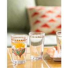 Renkli 6'lı Cam Su ve Kahve Yanı Bardağı, Pembe ve Turuncu, Şık ve Pratik Tasarım