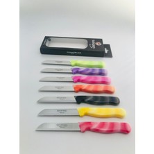 Renkli Mermer Desenli 6'lı Meyve ve Sebze Bıçak Seti