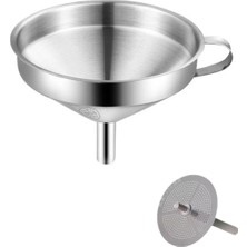 Gri 304 Çelik 14,5 cm Süzgeçli Meyve Suyu ve Şarap Hunisi