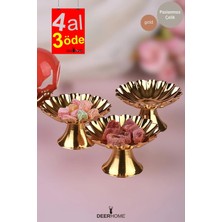 6 Adet Gold Istiridye Ayaklı Sunum ve Lokumluk, Kahve Yanı Takımı