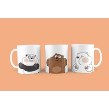 Sevimli Ayılar 3'lü Baskılı Kupa Seti, Şık ve Kullanışlı Tasarım