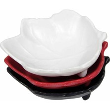 Kırmızı Melamin Yaprak Kase, 10 Cm, 6'lı Set, Şık ve Pratik Kullanım