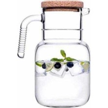 Beyaz Surahi Mantar Kapaklı 1500CC 50OZ, Şık ve Kullanışlı Ev Dekoru Ürünüdür.