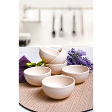 Kırık Beyaz Bulut Mini Çerezlik ve Sosluk Takımı, 8 Cm, 6'lı Set