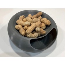 Büyük Boy Siyah Çekirdek ve Çerez Tabağı, Çöp Hazneli, Pratik ve Şık Tasarım