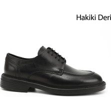 Erkek Siyah Bağcıklı Hakiki Deri Klasik Ayakkabı