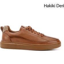 GÖNDERİ Erkek   Bağcıklı Kauçuk Taban Hakiki Deri Sneaker