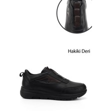 Gönderi(r) Kadın Siyah Dilden Lastikli Hakiki Deri Comfort Ayakkabı