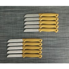 Parlak Hardal Sarı Meyve Bıçakları 10'lu Set, Şık ve Dayanıklı Tasarım
