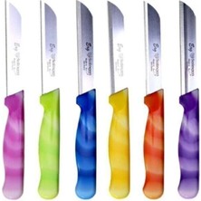 Şık Mermer Desenli Meyve ve Sebze Bıçakları 6'lı Set