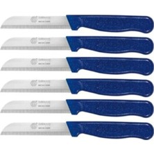 Simli Lacivert Tırtıklı Meyve ve Sebze Bıçağı Seti 6'lı