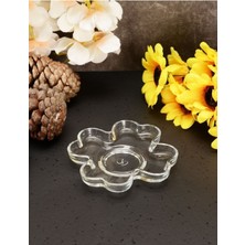 6'lı Beyaz Cam Çay Tabağı Bardak Altlığı Seti, Şık ve Kullanışlı Tasarım