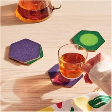 Renk Değiştiren 10X10 cm Bardak Altlığı Seti, 4 Adet, Şık ve Fonksiyonel Tasarım