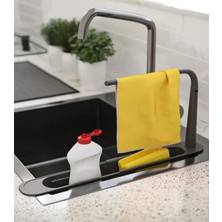 Ayarlanabilir Teleskopik Lavabo Organizatörü, Mutfak ve Banyo 28X43CM, Gri
